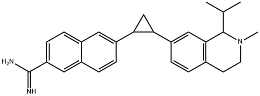 2-NaphthalenecarboxiMidaMide, 6-[2-[1,2,3,4-tetrahydro-2-Methyl-1-(1-Methylethyl)-7-isoquinolinyl]cyclopropyl]- Structure