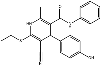 5-cyano-6-(ethylsulfanyl)-4-(4-hydroxyphenyl)-2-methyl-N-phenyl-1,4-dihydropyridine-3-carboxamide Structure