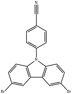 4-(3,6-dibromo-9H-carbazol-9-yl)benzonitrile 구조식 이미지