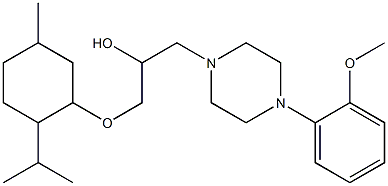 1-[(2-isopropyl-5-methylcyclohexyl)oxy]-3-[4-(2-methoxyphenyl)piperazin-1-yl]propan-2-ol 구조식 이미지