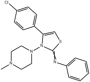 N-(4-(4-chlorophenyl)-3-(4-methyl-1-piperazinyl)-1,3-thiazol-2(3H)-ylidene)-N-phenylamine Structure