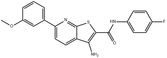 3-amino-N-(4-fluorophenyl)-6-(3-methoxyphenyl)thieno[2,3-b]pyridine-2-carboxamide Structure