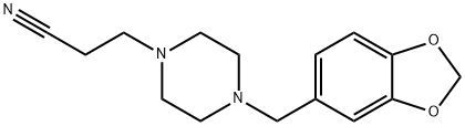 1-Piperazinepropanenitrile, 4-(1,3-benzodioxol-5-ylmethyl)- 구조식 이미지