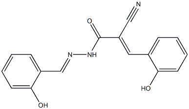 2-cyano-N'-(2-hydroxybenzylidene)-3-(2-hydroxyphenyl)acrylohydrazide Structure