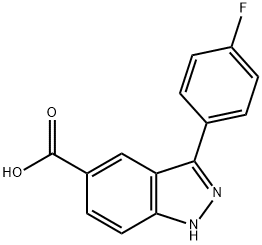 1H-Indazole-5-carboxylic acid, 3-(4-fluorophenyl)- Structure