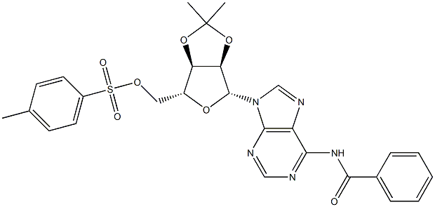 N6-benzoyl-2',3'-O-isopropylidene-5'-O-[(4-methylphenyl)sulfonyl]adenosine Structure