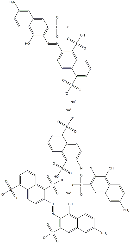 Trisodium 2-[(E)-(6-amino-1-hydroxy-3-sulfonato-2-naphthyl)diazenyl]naphthalene-1,5-disulfonate Structure