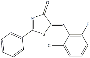 5-(2-chloro-6-fluorobenzylidene)-2-phenyl-1,3-thiazol-4(5H)-one 구조식 이미지