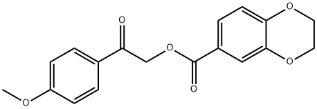 2-(4-methoxyphenyl)-2-oxoethyl 2,3-dihydro-1,4-benzodioxine-6-carboxylate 구조식 이미지