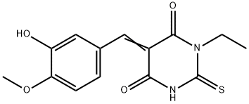 1-ethyl-5-(3-hydroxy-4-methoxybenzylidene)-2-thioxodihydro-4,6(1H,5H)-pyrimidinedione Structure