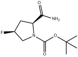 (2S,4S)-tert-Butyl 2-carbamoyl-4-fluoropyrrolidine-1-carboxylate 구조식 이미지