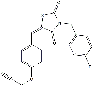 3-(4-fluorobenzyl)-5-[4-(2-propynyloxy)benzylidene]-1,3-thiazolidine-2,4-dione Structure