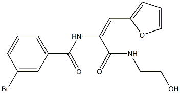 3-bromo-N-(2-(2-furyl)-1-{[(2-hydroxyethyl)amino]carbonyl}vinyl)benzamide Structure