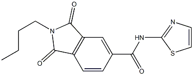 2-butyl-1,3-dioxo-N-(1,3-thiazol-2-yl)isoindoline-5-carboxamide Structure