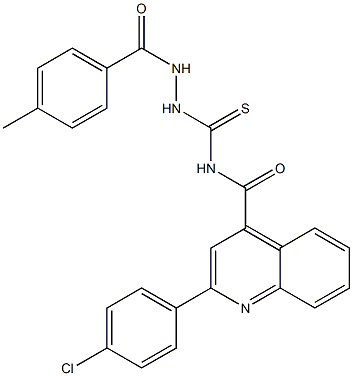 2-(4-chlorophenyl)-N-{[2-(4-methylbenzoyl)hydrazino]carbothioyl}-4-quinolinecarboxamide 구조식 이미지