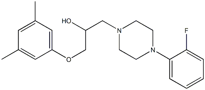 1-(3,5-dimethylphenoxy)-3-[4-(2-fluorophenyl)-1-piperazinyl]-2-propanol 구조식 이미지