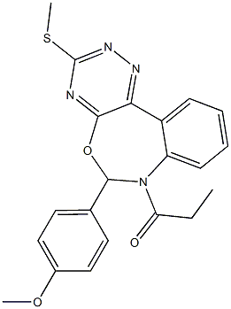 6-(4-methoxyphenyl)-3-(methylsulfanyl)-7-propionyl-6,7-dihydro[1,2,4]triazino[5,6-d][3,1]benzoxazepine 구조식 이미지
