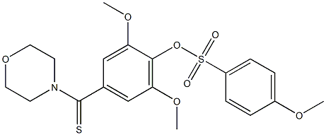 2,6-dimethoxy-4-(morpholin-4-ylcarbothioyl)phenyl 4-methoxybenzenesulfonate Structure