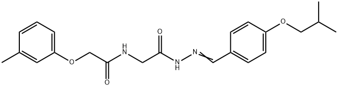 N-{2-[2-(4-isobutoxybenzylidene)hydrazino]-2-oxoethyl}-2-(3-methylphenoxy)acetamide Structure