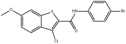 N-(4-bromophenyl)-3-chloro-6-methoxy-1-benzothiophene-2-carboxamide 구조식 이미지