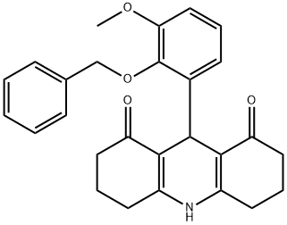 9-[2-(benzyloxy)-3-methoxyphenyl]-3,4,6,7,9,10-hexahydroacridine-1,8(2H,5H)-dione Structure
