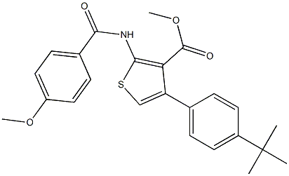 methyl 4-(4-tert-butylphenyl)-2-[(4-methoxybenzoyl)amino]-3-thiophenecarboxylate Structure