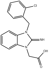 [3-(2-chlorobenzyl)-2-imino-2,3-dihydro-1H-benzimidazol-1-yl]acetic acid 구조식 이미지