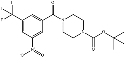 tert-butyl 4-(3-nitro-5-(trifluoromethyl)benzoyl)piperazine-1-carboxylate Structure