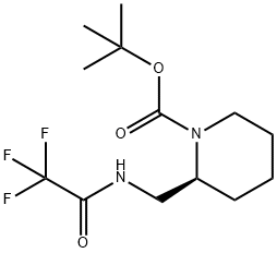 1-Piperidinecarboxylic acid, 2-[[(trifluoroacetyl)amino]methyl]-, 1,1-dimethylethyl ester, (2S)- 구조식 이미지