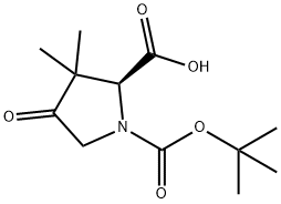 (S)-1-(tert-butoxycarbonyl)-3,3-dimethyl-4-oxopyrrolidine-2-carboxylic acid Structure