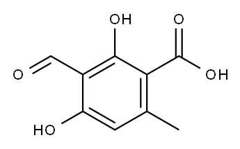 Benzoic acid, 3-formyl-2,4-dihydroxy-6-methyl- Structure