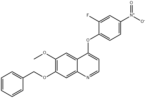 4-(2-fluoro-4-nitrophenoxy)-6-methoxy-7-phenylmethoxyquinoline 구조식 이미지