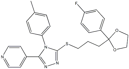 4-[5-({3-[2-(4-fluorophenyl)-1,3-dioxolan-2-yl]propyl}sulfanyl)-4-(4-methylphenyl)-4H-1,2,4-triazol-3-yl]pyridine Structure