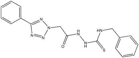 N-(phenylmethyl)-2-[(5-phenyl-2H-tetraazol-2-yl)acetyl]hydrazinecarbothioamide Structure