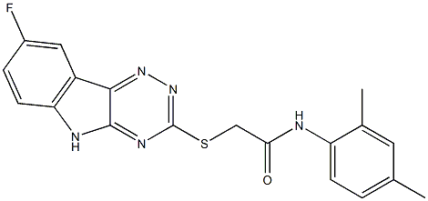 N-(2,4-dimethylphenyl)-2-[(8-fluoro-5H-[1,2,4]triazino[5,6-b]indol-3-yl)sulfanyl]acetamide 구조식 이미지