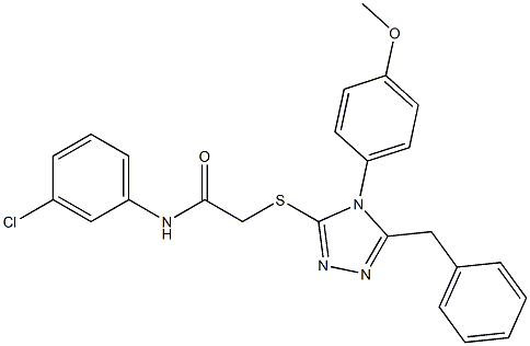 2-{[5-benzyl-4-(4-methoxyphenyl)-4H-1,2,4-triazol-3-yl]sulfanyl}-N-(3-chlorophenyl)acetamide Structure