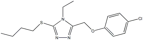 3-(butylsulfanyl)-5-[(4-chlorophenoxy)methyl]-4-ethyl-4H-1,2,4-triazole 구조식 이미지