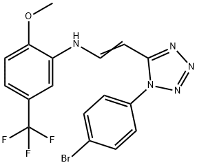 N-{2-[1-(4-bromophenyl)-1H-tetraazol-5-yl]vinyl}-2-methoxy-5-(trifluoromethyl)aniline Structure