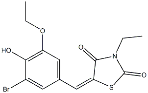 5-(3-bromo-5-ethoxy-4-hydroxybenzylidene)-3-ethyl-1,3-thiazolidine-2,4-dione 구조식 이미지