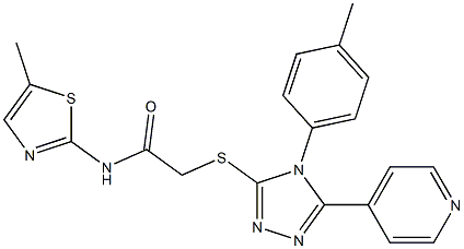 2-{[4-(4-methylphenyl)-5-pyridin-4-yl-4H-1,2,4-triazol-3-yl]sulfanyl}-N-(5-methyl-1,3-thiazol-2-yl)acetamide Structure