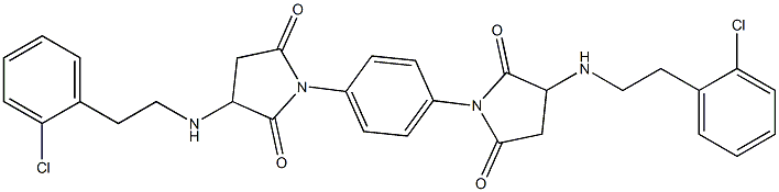 3-{[2-(2-chlorophenyl)ethyl]amino}-1-[4-(3-{[2-(2-chlorophenyl)ethyl]amino}-2,5-dioxo-1-pyrrolidinyl)phenyl]-2,5-pyrrolidinedione Structure