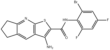 3-amino-N-(2-bromo-4,6-difluorophenyl)-6,7-dihydro-5H-cyclopenta[b]thieno[3,2-e]pyridine-2-carboxamide 구조식 이미지