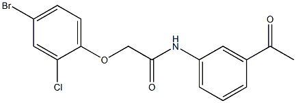 N-(3-acetylphenyl)-2-(4-bromo-2-chlorophenoxy)acetamide 구조식 이미지