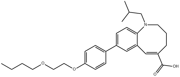 8-[4-(2-butoxyethoxy)phenyl]-1,2,3,4-tetrahydro-1-(2-methylpropyl)-1-Benzazocine-5-carboxylic acid Structure