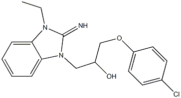 1-(4-chlorophenoxy)-3-(3-ethyl-2-imino-2,3-dihydro-1H-benzimidazol-1-yl)-2-propanol 구조식 이미지