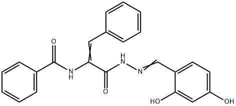 N-(1-{[2-(2,4-dihydroxybenzylidene)hydrazino]carbonyl}-2-phenylvinyl)benzamide 구조식 이미지