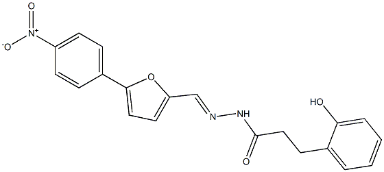 N'-[(5-{4-nitrophenyl}-2-furyl)methylene]-3-(2-hydroxyphenyl)propanohydrazide 구조식 이미지