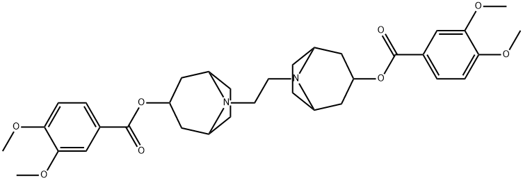 [8,8'-Ethylenebis(8-azabicyclo[3.2.1]octane)]-3,3'-diol bis(3,4-dimethoxybenzoate) 구조식 이미지