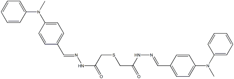 N'-[4-(methylanilino)benzylidene]-2-[(2-{2-[4-(methylanilino)benzylidene]hydrazino}-2-oxoethyl)sulfanyl]acetohydrazide 구조식 이미지