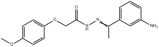 N'-[(E)-1-(3-aminophenyl)ethylidene]-2-(4-methoxyphenoxy)acetohydrazide 구조식 이미지